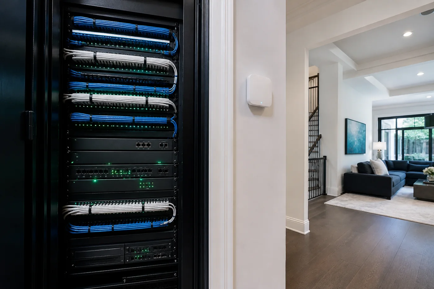 Organized network and server equipment rack